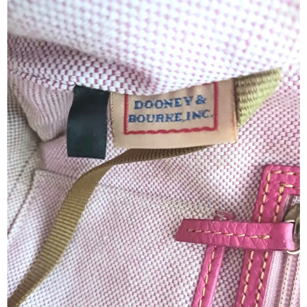 Dooney & Bourke Pink Tote Bag with Brown Trim